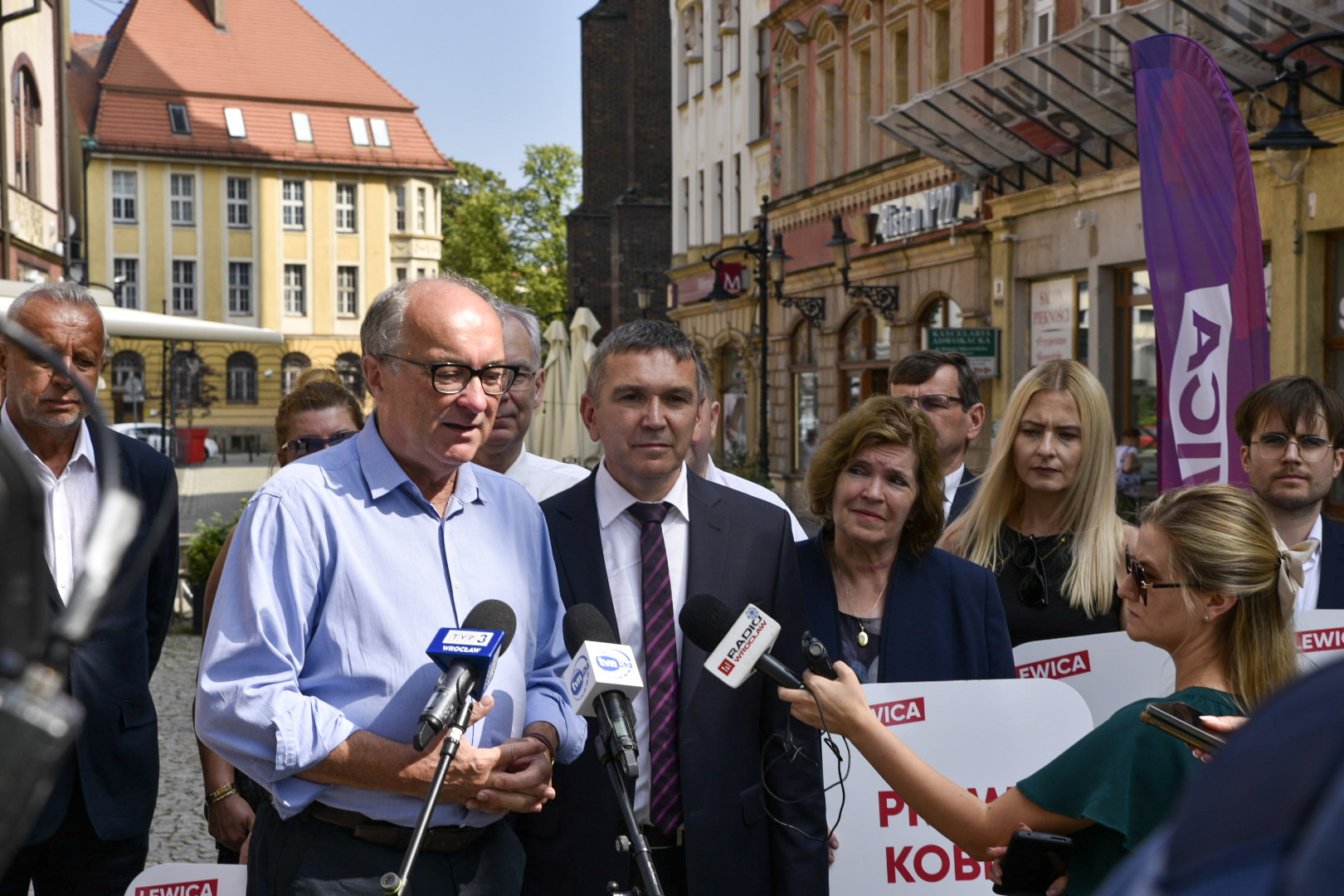 2023 08 22 Konferencja prasowa w Legnicy z udziałem W. Czarzastego